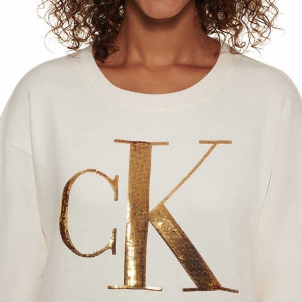 Calvin Klein Logo Sequin Sweatshirt - Picture 4 of 6